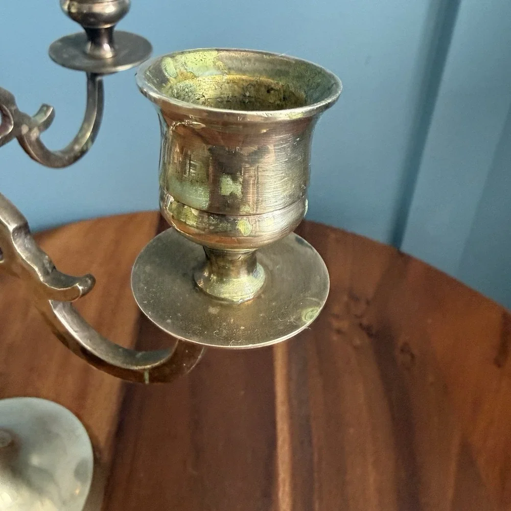 Vintage Brass 5 Arm Candelabra Candle Holder 8